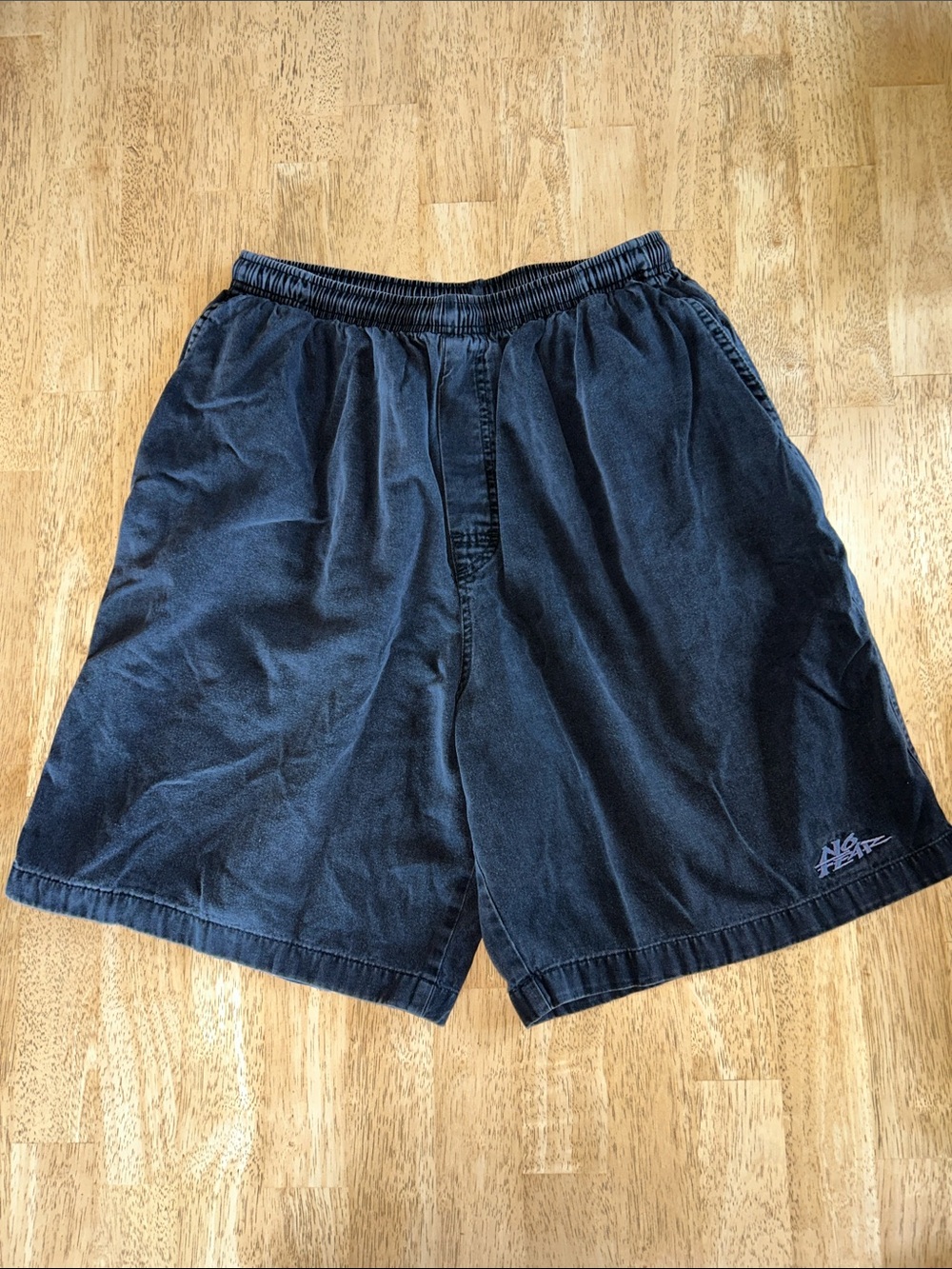 No Fear Y2K Men's Black Cotton Elastic-Waist Shorts